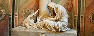 travel picture of a sculpture in the Church of the Santa Croce in Florence Italy