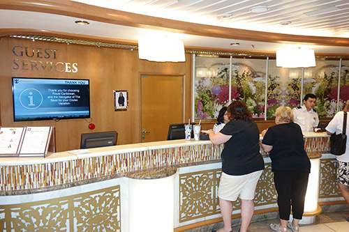 If you have any problems during your cruise - lost Sea Pass, billing issues, or any of a multitude of other problems - the good people in Guest Services will help you out on Royal Caribbean's Navigator of the Seas on our Caribbean Cruise vacation